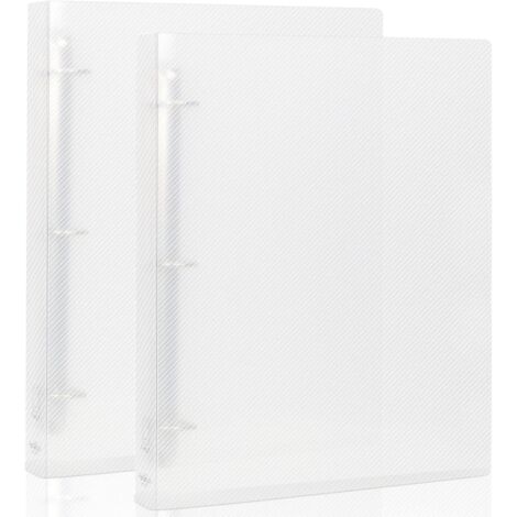 Classeur à 3 anneaux, organisateur de classeur pouvant contenir du papier de 8,5'' x 11'', grand classeur à anneaux en D à vue claire, paquet de 2, transparent