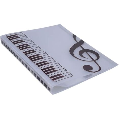 Classeur à lames pour documents, 40 poches, rangement pour papier (blanc)