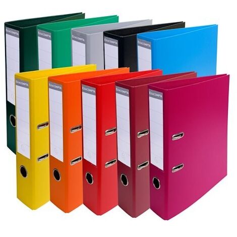 Classeur à levier plastifié Exacompta A4 - Dos 7 cm couleurs assorties vives - Lot de 10