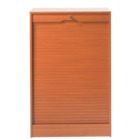 Classeur à Rideau 8 Tablettes Multi Coloris L 70 cm H 108 cm P 44 cm - Coloris: Merisier