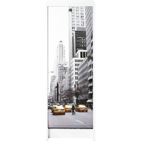 Classeur à Rideau Blanc 5 Niches Serrure 37,8 x 103,8 x 38,4 cm - Coloris: Scene New York 504