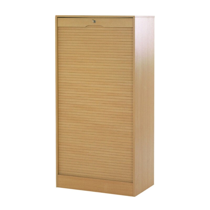 Beaux Meubles Pas Chers - Classeur à Rideau Largeur 70 cm Hauteur 140 cm - Coloris: Hêtre