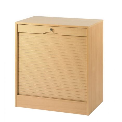 Classeur à Rideau Largeur 70 cm Hauteur 76 cm 8 Niches 2 Kits DS - Coloris: Hêtre