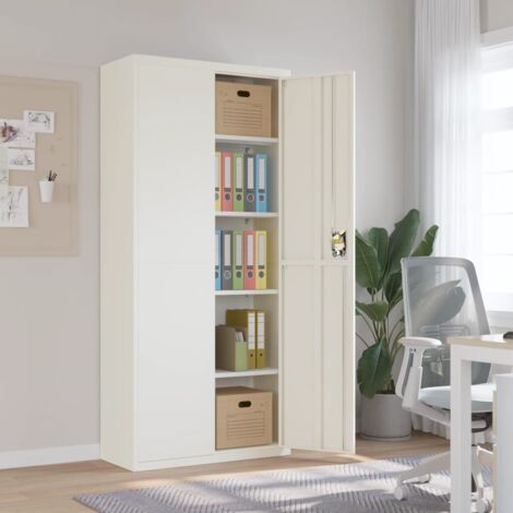 Classeur, Armoire de bureau, Meuble rangement de bureau blanc 90x40x200 cm acier lpw1298 DESIGN IN