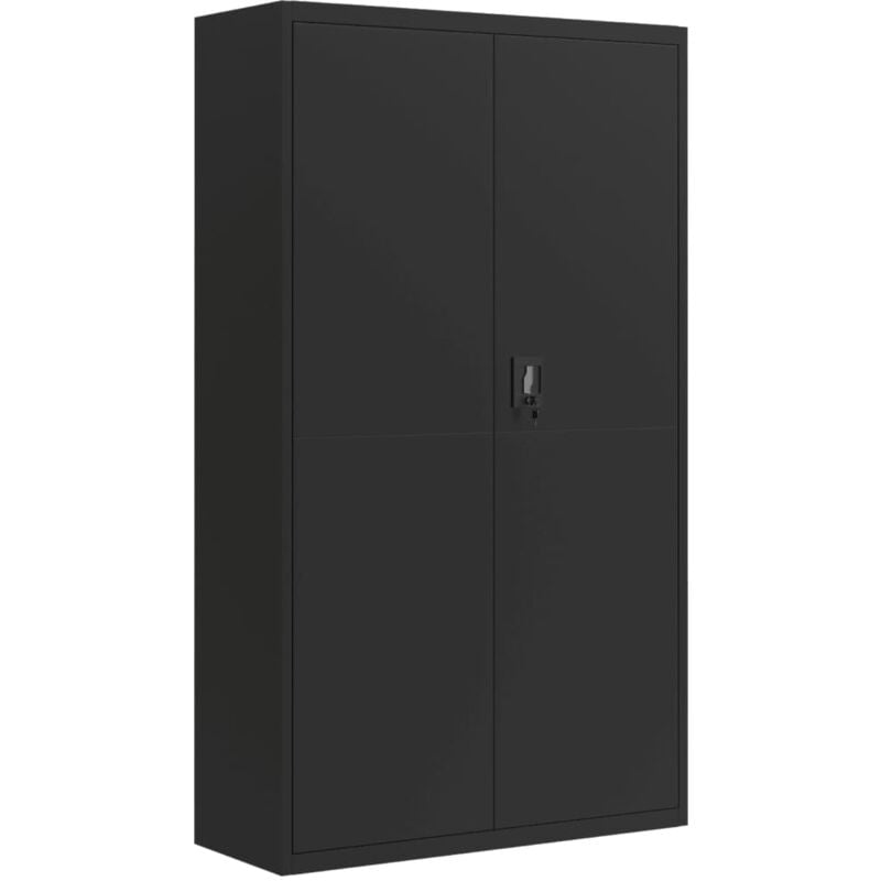 Classeur, Armoire de bureau, Meuble rangement de bureau noir 105x40x180 cm acier lpw9786 MaisonChic