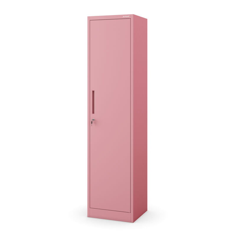 Armoire de bureau étroite ALEX, 450 x 1850 x 400 mm, Fresh Style: rose poudré