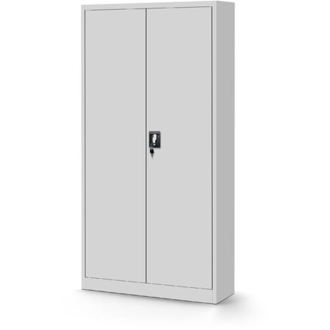 Classeur de bureau en métal TOMASZ, 900 x 1850 x 450 mm, gris