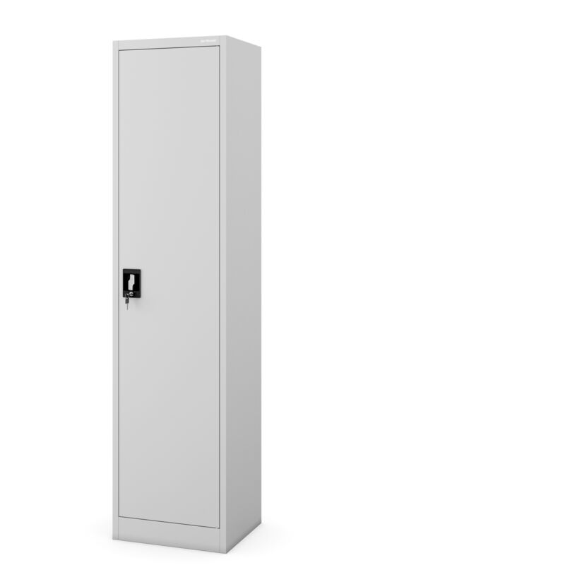 Armoire étroite en métal, colonne avec étagères ALEX, 450 x 1850 x 400 mm, gris