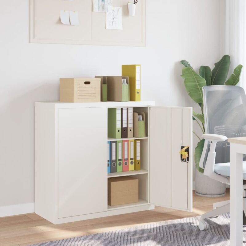 Vidaxl - Armadio Classificatore Bianco 90x40x90 Cm In Acciaio