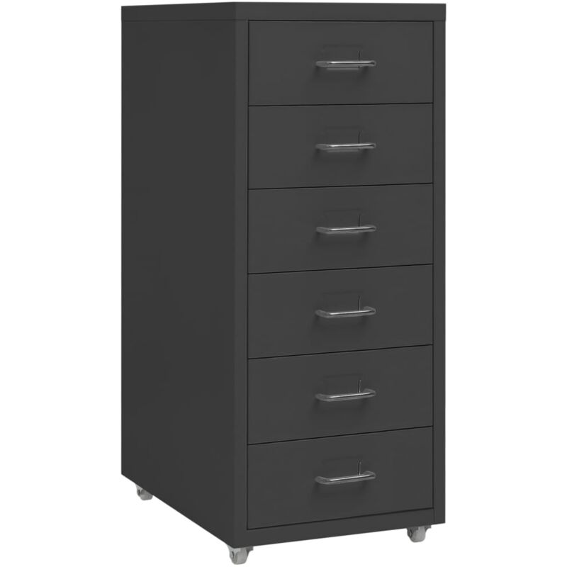 vidaXL Classeur mobile Anthracite 28x41x69 cm Métal