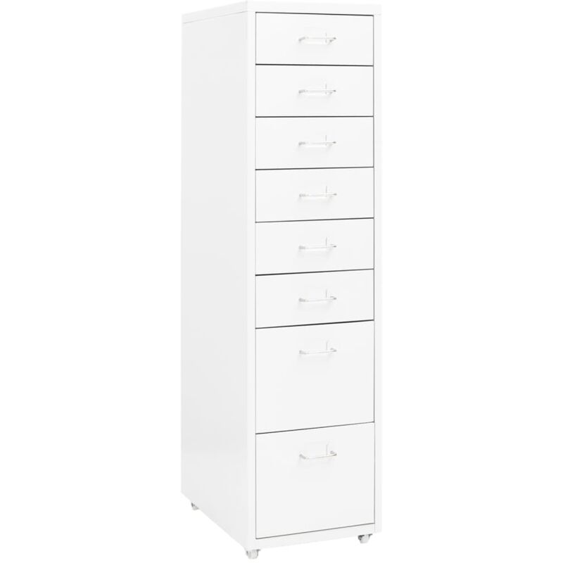 Classeur mobile Blanc 28x41x109 cm Métal Vidaxl