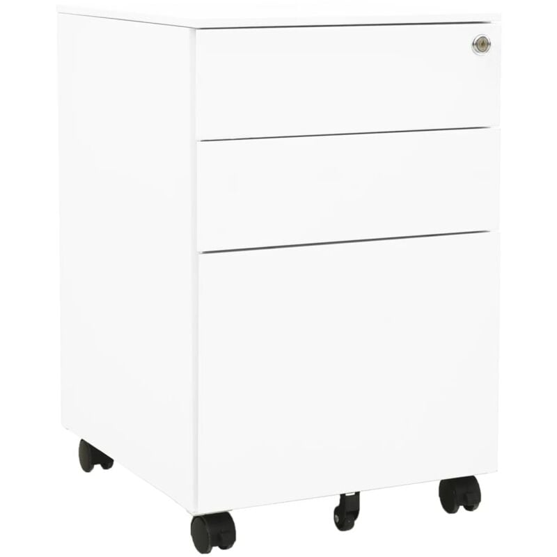 Classeur mobile, Armoire de bureau, Meuble rangement de bureau blanc 39x45x60 cm acier lpw2621 DESIGN IN