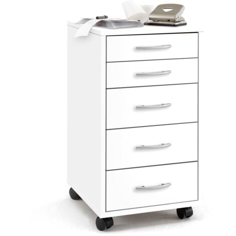 Classeur Mobile avec 5 Tiroirs Armoire à Tiroirs Dossiers Multicolore FMD