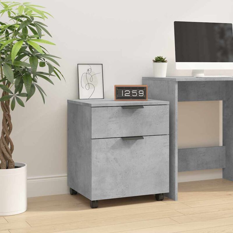 Classeur mobile,Armoire de Bureau avec roues Gris béton 45x38x54 cm Vidaxl 434083
