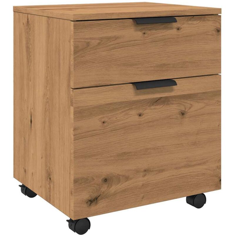 Classeur mobile avec roues chêne artisanal 45x38x54 cm CFW741073