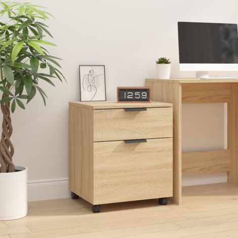 Vidaxl – Classeur mobile avec roues – Chêne sonoma – Dimensions 45x38x54 cm – Bois d'ingénierie – Roues verrouillables pour stabilité