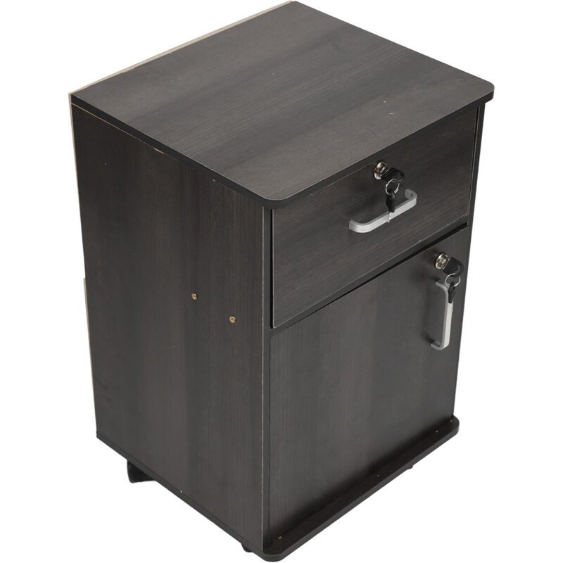 Classeur Mobile, Classeur Mobile Robuste sous Le Bureau pour la Maison (Couleur Noyer)