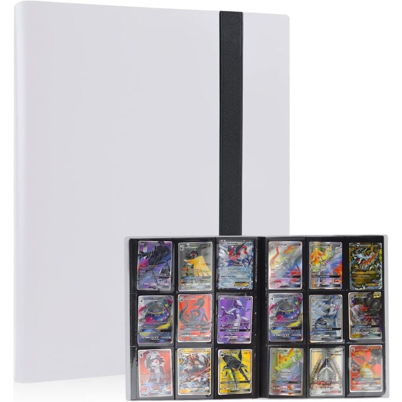 Fitags - Classeur pour cartes à collectionner, Porte Carte à Collectionner 360 Cartes, Album classeur pour Cartes à Collectionner (Blanc)