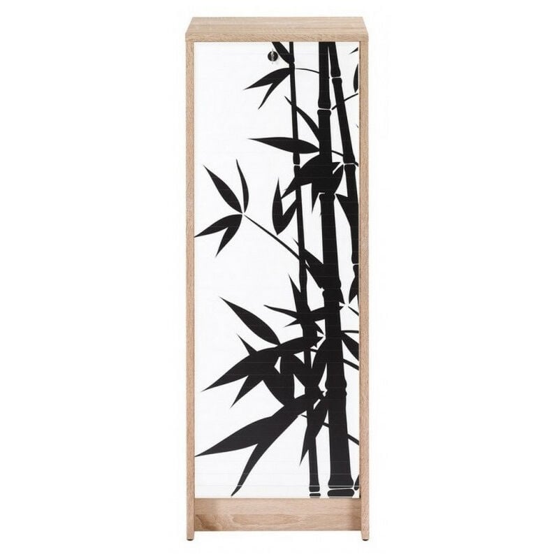 les tendances - classeur à rideau chêne naturel imprimé bambous boost