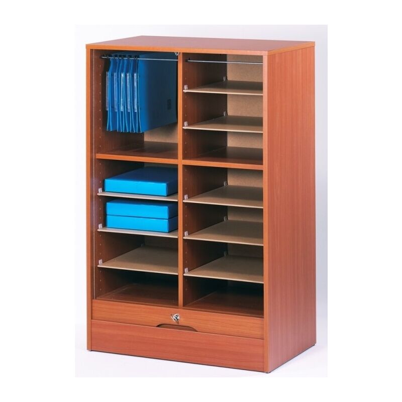 Classeur à rideau large merisier Office 108cm