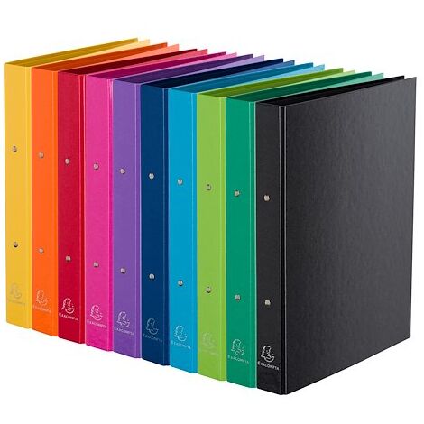 Classeurs 2 anneaux carton assortis Exacompta - Lot de 10