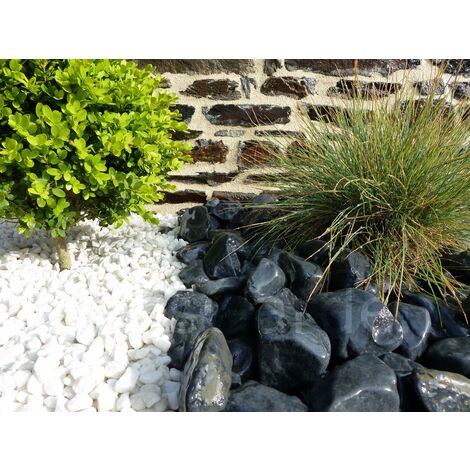 Classgarden – Gravier décoratif blanc 8-12 mm – Pack de 10 sacs de 20 kg – Pour allées et parterres – Couverture 5 m²