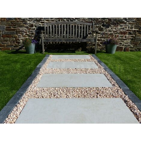 Classgarden – Pas japonais béton ivoire 100x50cm – Épaisseur 2cm – Antidérapant – 1 dalle pour allées et patios