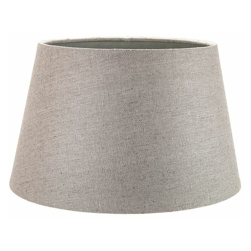 Classic 10 Inch Grey Linen Fabric Drum Table/Pendant Lamp Shade 60w Maximum by Happy Homewares