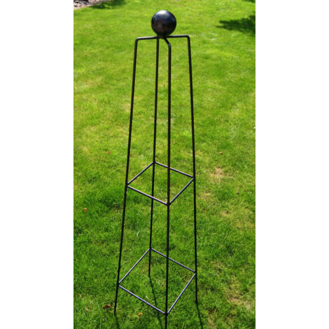 Classic 5Ft Obelisk - Garden Plant Support - Solid Steel - L40.6 x W40.6 x H152.4 cm - Black