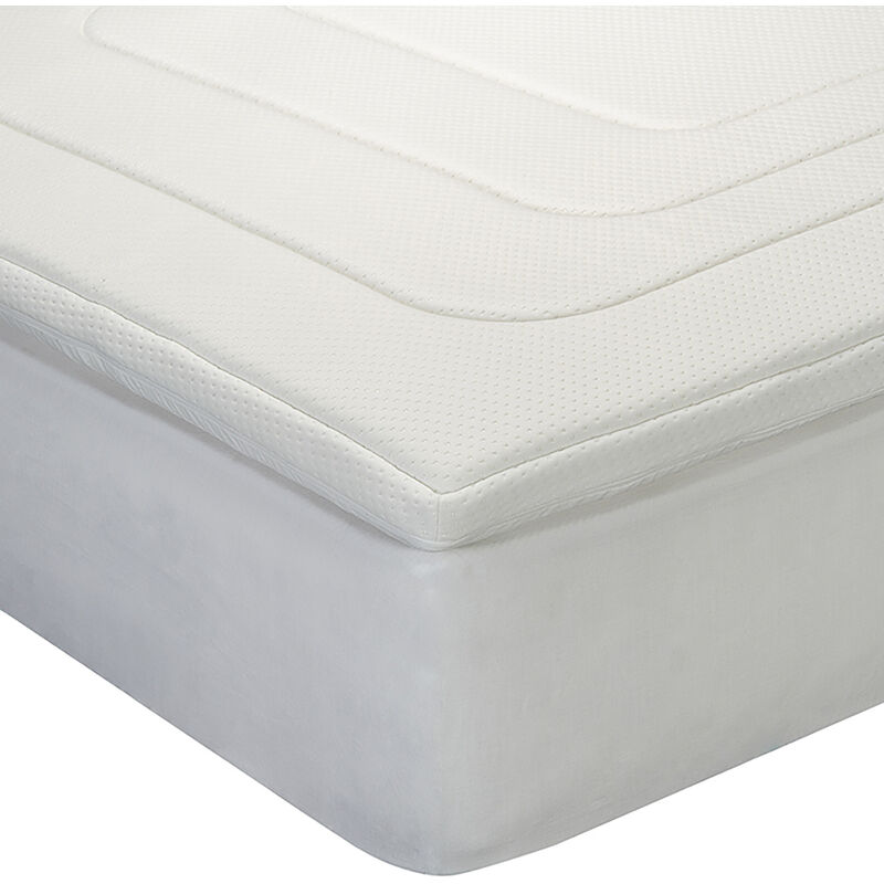 

Topper visco antialérgico con ventilación extra 5 cm (3+2) 150x200cm , Cama de 150 , Blanco - Classic Blanc