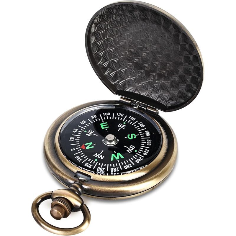 Classic brass portable outdoor compass, waterproof, phosphorescent, compass, navigation compass