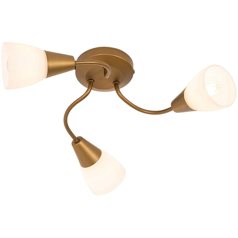 Classic Ceiling Spot Gold with Frosted Glass Round 3-Light - Madi