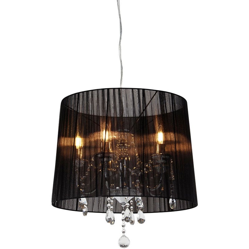 Chandelier chrome with black 50 cm 5-light - Ann-Kathrin 5