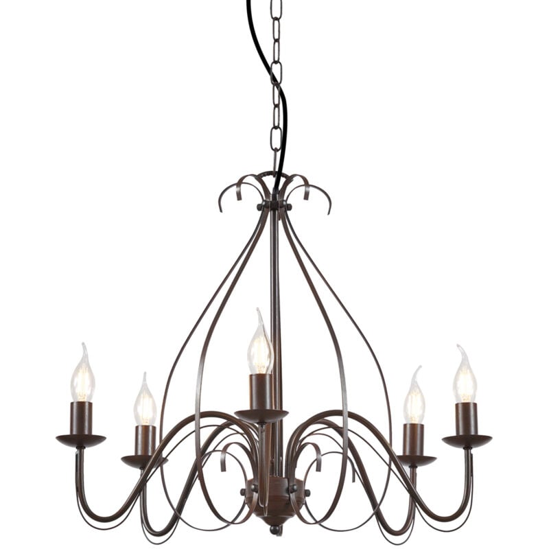 Classic Chandelier Rust Brown 5-Lights - Giuseppe