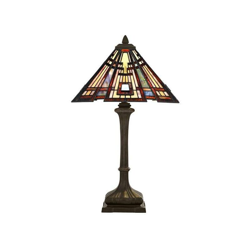 Elstead Lighting - Elstead Classic Craftsman - 2 Light Table Lamp Bronze, Tiffany Glass, E27