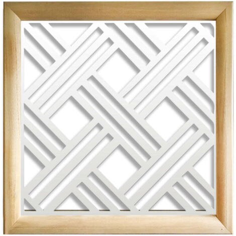 CLASSIC D - Moduli Decorativi in Legno e PVC - Misura: 48x48 cm - Colore: bianco