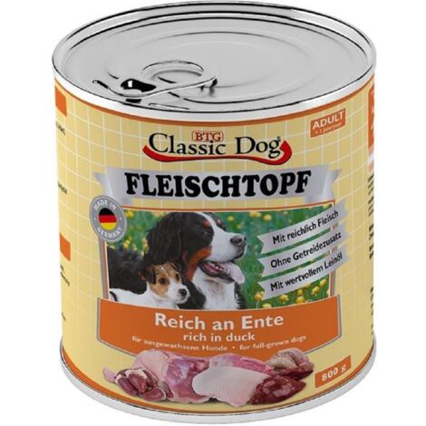 Classic Dog Hundenassfutter Fleischtopf Adult getreidefrei 800 g Ente