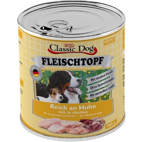 Classic Dog Hundenassfutter Fleischtopf Adult getreidefrei 800 g Huhn