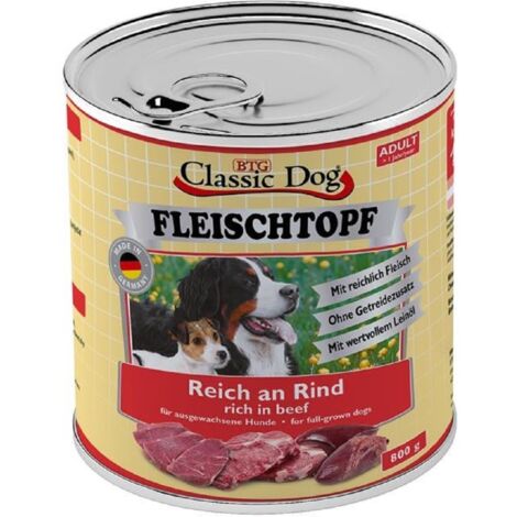 Classic Dog Hundenassfutter Fleischtopf Adult getreidefrei 800 g Rind