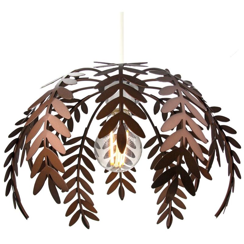 Classic Fern Leaf Design Ceiling Pendant Light Shade in Stylish Bronze Finish by Happy Homewares