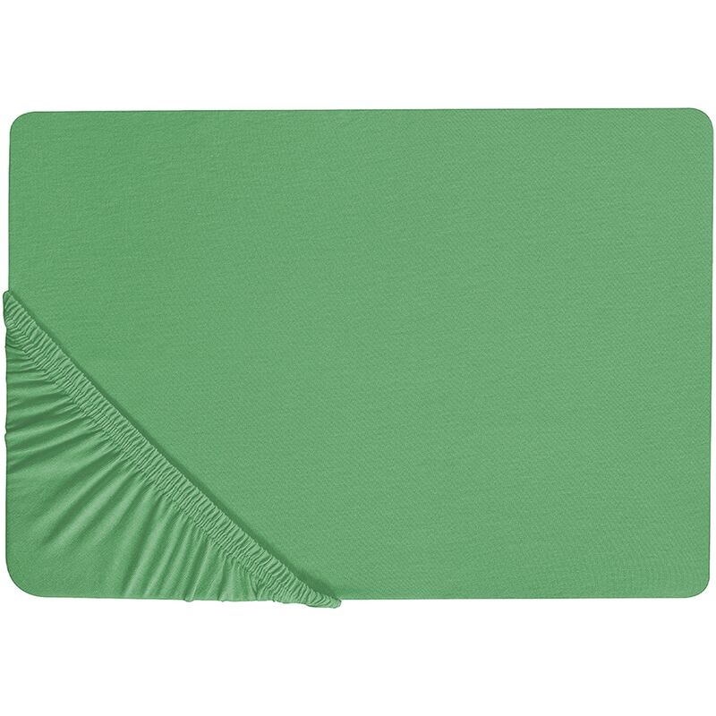 Classic Fitted Sheet Cotton 140 x 200 cm Solid Pattern Elastic Edging Green Janbu