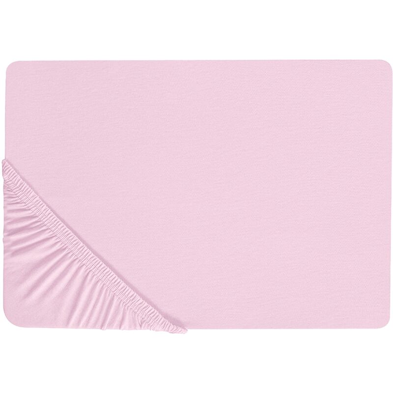 Classic Fitted Sheet Cotton 90 x 200 cm Solid Pattern Elastic Edging Pink Janbu