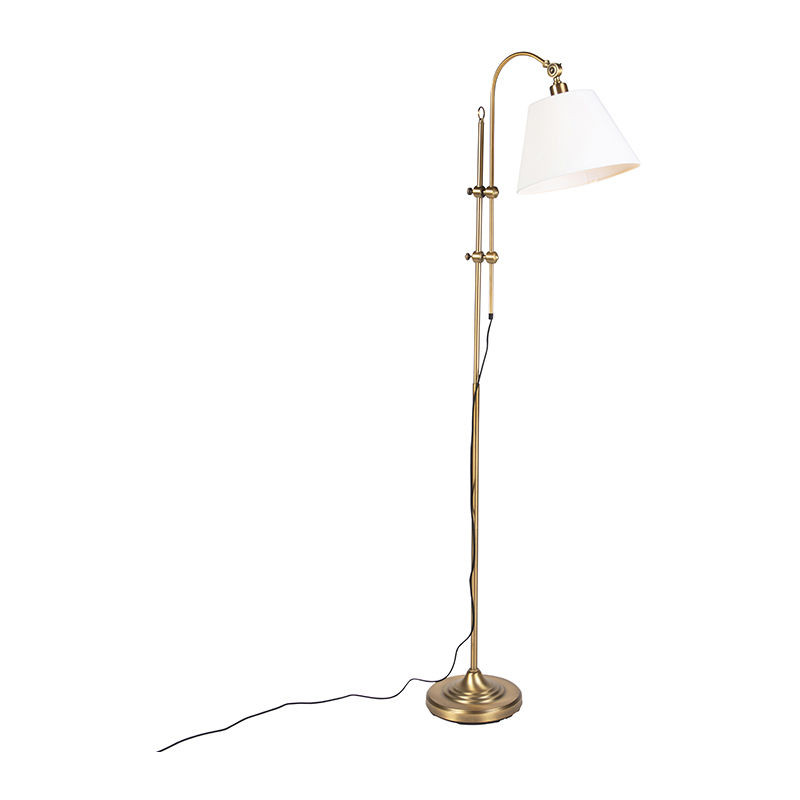 Classic Floor Lamp Bronze with White Shade - Ashley