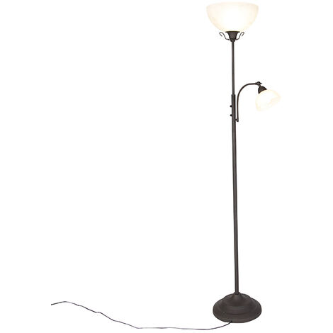 Classic floor lamp brown with reading lamp - Dallas