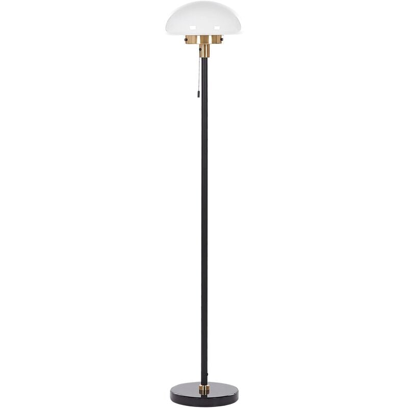 Classic Floor Lamp Half Globe Shade On-Off Switch Living Room Bedside Black Minija - Black