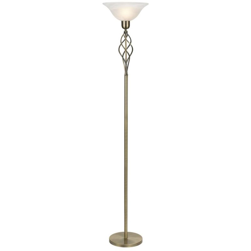 Classic Knot Twist Floor Lamp Uplighter in Antique Brass by Happy Homewares