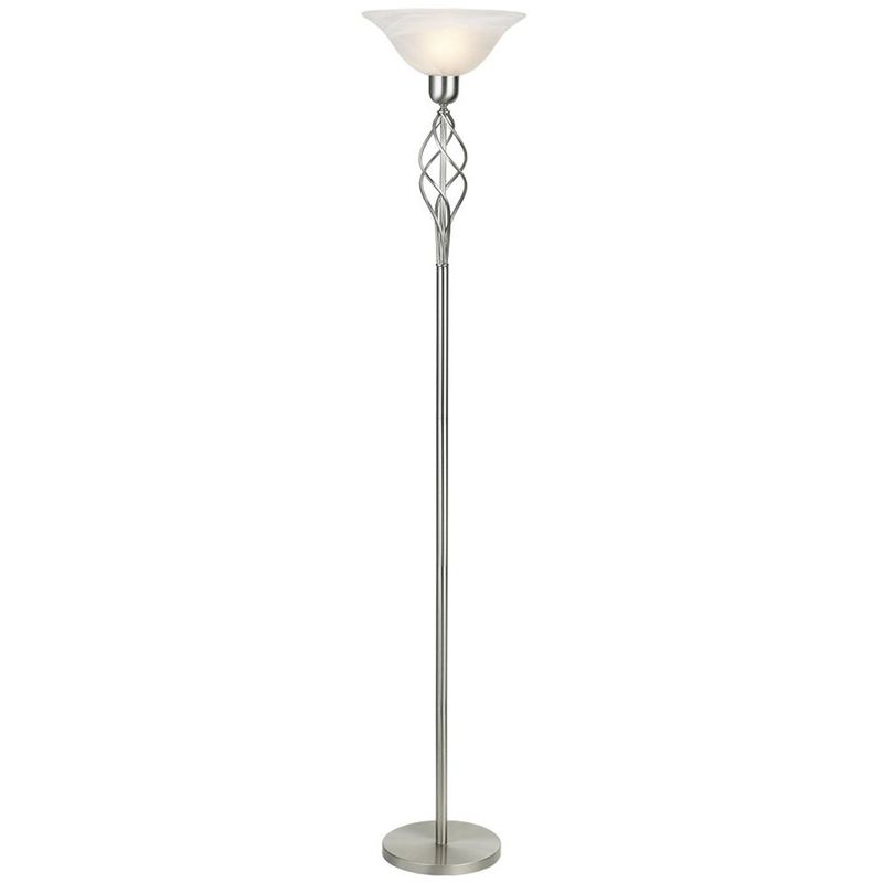Classic Knot Twist Floor Lamp Uplighter in Satin Chrome by Happy Homewares