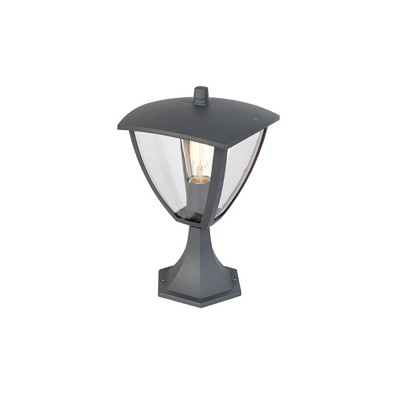 Modern Outdoor Lantern Pedestal Dark Grey - Platar