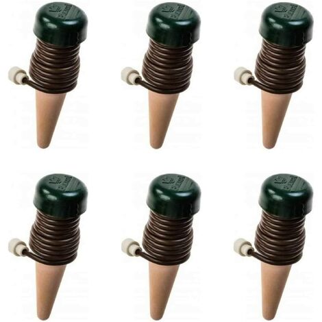 Classic Plant Watering Post for Everyday Home or Vacation Use, Indoor or Outdoor Water Spikes for Plants, Automatic Drip Irrigation (6-Pack)