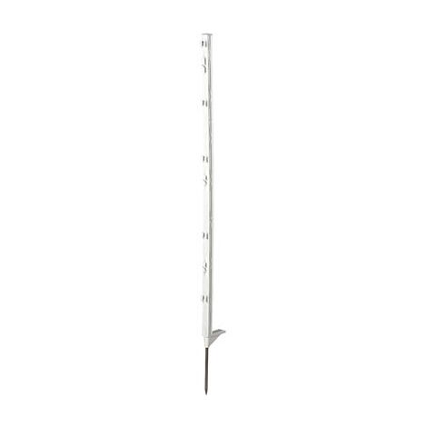 Classic plastic post with single step-in, white, 105 cm, 5 pcs